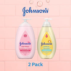 Johnson's Baby Wash and Shampoo for Baths, Head-to-Toe, Tear Free, 800 ml & Lotion, Body Moisturizer for Dry, Delicate Skin, 800ml, Regimen Pack of 2 (2x800ml)