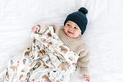 Copper Pearl Large Premium Knit Baby Swaddle Receiving Blanket "Lumberjack" X002DGNZON