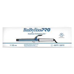 BaBylissPRO Nano Titanium Extended Barrel Curling Iron, 1 inch, 1 Count