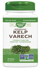 Nature’s Way Kelp - Iodine Supplement for Thyroid Support from Kelp - Non-GMO - 180 Vegetarian Capsules, Value Size