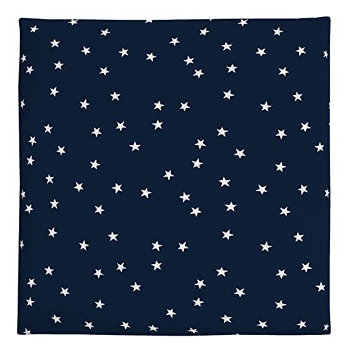 Carter's 100% Cotton Sateen Fitted Crib Sheet - Navy with White Stars, Navy, White