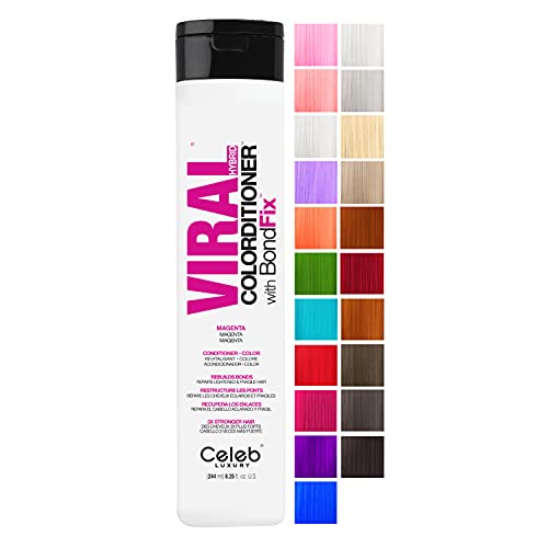 Celeb Luxury Intense Color Depositing Colorditioner Conditioner + Bondfix Bond Rebuilder, Vegan, Sustainably Sourced Plant-Based, Semi-Permanent, Viral and Gem Lites Colorditioners