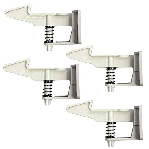 Cardinal Gates 4 Pack Safety Drawer and Cabinet Latches, White