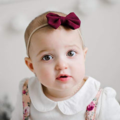 Baby Wisp - Fanny Bow Headband Black - Baby, Infant, Toddler Girls - Newborn to 24 Months