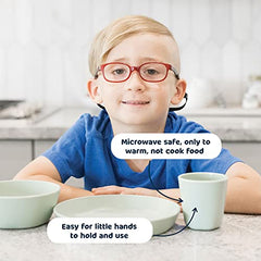 Tiny Twinkle Tableware 3 Pack Dish Set- BPA-Free Cups, Plates and Bowls Sets for Kids and Toddlers - Polypropylene Plastic Dinnerware Set (Sage, Charcoal, Iceblue - Cups)