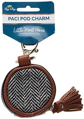 Itzy Ritzy Pacifier Case With Clip – Pacifier Charm Pod Includes Clasp to Easily Attach to a Diaper Bag or Purse; Measures 2.5” in Diameter and Holds 2 Pacifiers, Coffee and Cream