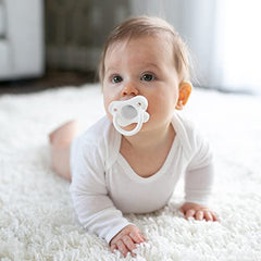 Dr. Brown’s HappyPaci 100% Silicone Pacifier 0-6m, BPA Free, White Blue Light Blue 3-Pack