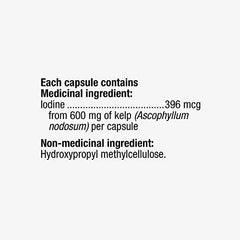 Nature’s Way Kelp - Iodine Supplement for Thyroid Support from Kelp - Non-GMO - 180 Vegetarian Capsules, Value Size