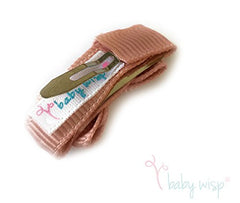 Baby Wisp Small Snap Tuxedo Grosgrain 5 pc Bow collection- Macaroon