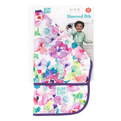Bumkins Sleeved Bib / Baby Bib / Toddler Bib / Smock, Waterproof, Washable, Stain and Odor Resistant, 6-24 Months - Watercolor
