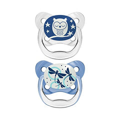 Dr. Brown's PreVent Pacifiers – Glow-In-The-Dark, Stage 1, 0-6 months, 2 Pack, Blue Owl and Dragonflies