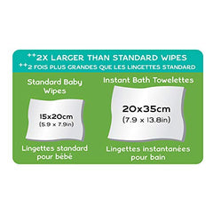 Aleva Naturals Hypoallergenic Bamboo Baby Instant Bath Towelettes Wipes for Babies and Toddlers with Sensitive Skin, Natural and Organic Formula, Biodegradable, Extra Large and Ultra-Soft - 25 Count