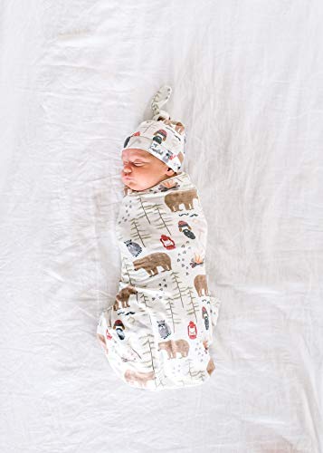 Copper Pearl Large Premium Knit Baby Swaddle Receiving Blanket "Lumberjack" X002DGNZON