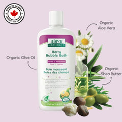 Aleva Naturals Bubble Bath - Long Lasting Moisture for Sensitive Skin, Made with Natural and Organic Ingredients with Fresh Berry Scent, for Newborn Babies and Toddlers - 8 Fl Oz