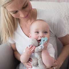 Dr. Brown's Baby Lovey Pacifier & Teether Holder, Sloth with Grey HappyPaci, 100% Silicone, 0-6m