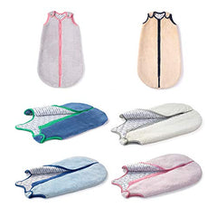 baby deedee Sleep Nest Teddy Baby Sleeping Bag, Oatmeal Navy, Small (0-6 Month)