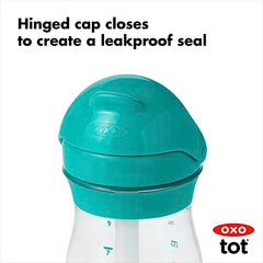 OXO Tot - Transitions Straw Cup - Spill-Proof No Mess - Transition from Bottle, Breast Feeding Sippy Cup - 9 oz - Gray