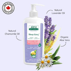 Aleva Naturals Sleep Easy Shampoo and Body Wash for Babies & Toddlers, Gentle on Eyes- Mega Pack - 8 Fl Oz x 6 (1.440L), Clear