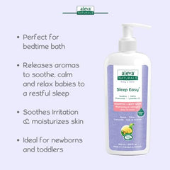 Aleva Naturals Sleep Easy Shampoo and Body Wash for Babies & Toddlers, Gentle on Eyes- Mega Pack - 8 Fl Oz x 6 (1.440L), Clear