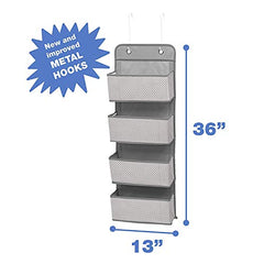 Delta Children 4 Pocket Over The Door Hanging Organizer, 2 Pack, Cool Grey