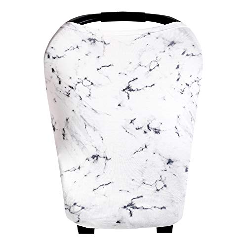 Copper Pearl Baby Car Seat Cover Canopy and Nursing Cover Multi-Use Stretchy 5 in 1 Gift"Marble Gray" b