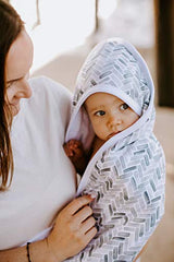 Copper Pearl Premium Knit Hooded Bath Towel with Terry Cloth Interior"Alta"