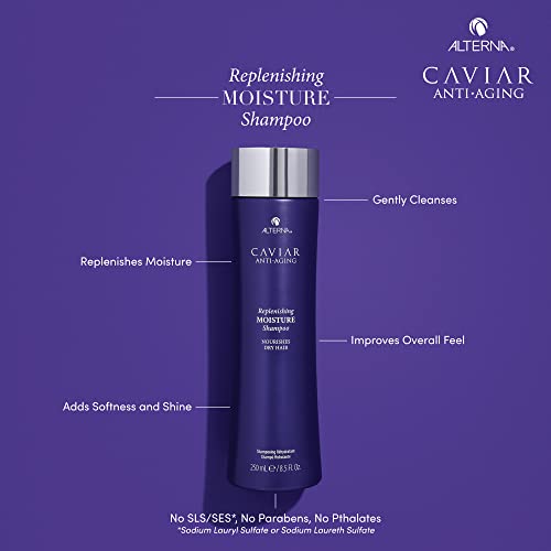 Alterna Caviar Anti-Aging Replenishing Moisture Shampoo 250 mL | For Dry, Brittle Hair | Protects, Restores & Hydrates | Paraben & Sulfate Free