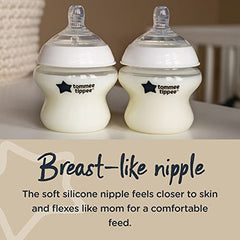 Tommee Tippee Closer to Nature Baby Bottle Newborn Feeding Gift Set, Slow Flow Breast-Like Nipples with Anti-Colic Valve