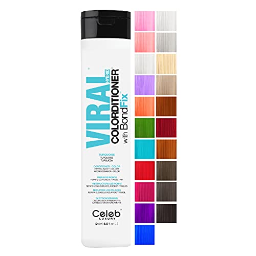 Celeb Luxury Intense Color Depositing Colorditioner Conditioner + Bondfix Bond Rebuilder, Vegan, Sustainably Sourced Plant-Based, Semi-Permanent, Viral and Gem Lites Colorditioners