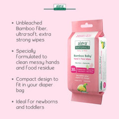 Aleva Naturals Bamboo Baby Hand and Face Wipes - Natural and Organic Ingredients, Cleans and Moisturizes, Extra Strong, and Ultra Soft - Value Pack- 30ct X 3 = 90 Count