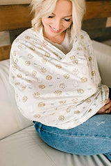 Copper Pearl Baby Car Seat Cover Canopy and Nursing Cover Multi-Use Stretchy 5 in 1 Gift Cookies & Milk "Chip", 4.8 Ounces
