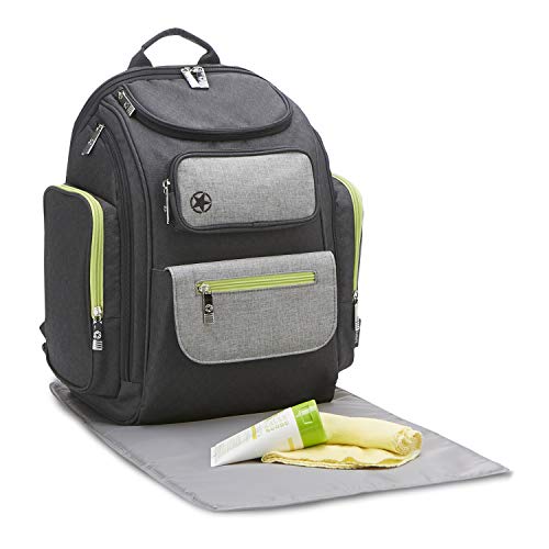 Jeep Adventurers Backpack Diaper Bag, Grey/lime