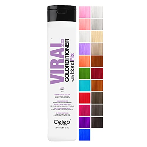 Celeb Luxury Intense Color Depositing Colorditioner Conditioner + Bondfix Bond Rebuilder, Vegan, Sustainably Sourced Plant-Based, Semi-Permanent, Viral and Gem Lites Colorditioners