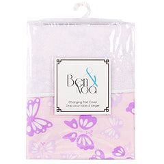 Ben & Noa Percale Change Pad with Terry Insert Sheet, Pink Butterfly