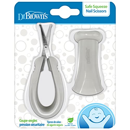 Dr. Brown’s™ Safe Squeeze Nail Scissors with Rounded Blade Tip and 100% Silicone Handle for Infant & Baby