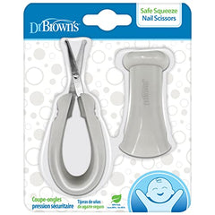 Dr. Brown’s™ Safe Squeeze Nail Scissors with Rounded Blade Tip and 100% Silicone Handle for Infant & Baby