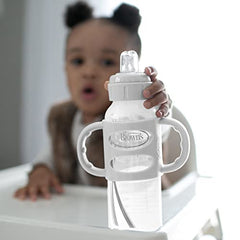 Dr. Brown's Narrow Transitional Sippy Bottle with Silicone Handles, 8oz/250ml - Gray