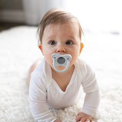 Dr. Brown’s HappyPaci 100% Silicone Pacifier 0-6m, BPA Free, White Blue Light Blue 3-Pack