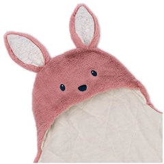 Baby GUND Oh So Snuggly Bunny Blanket Wrap, Plush Hooded Baby Blanket Wrap for Newborns, Pink/Cream, 26”