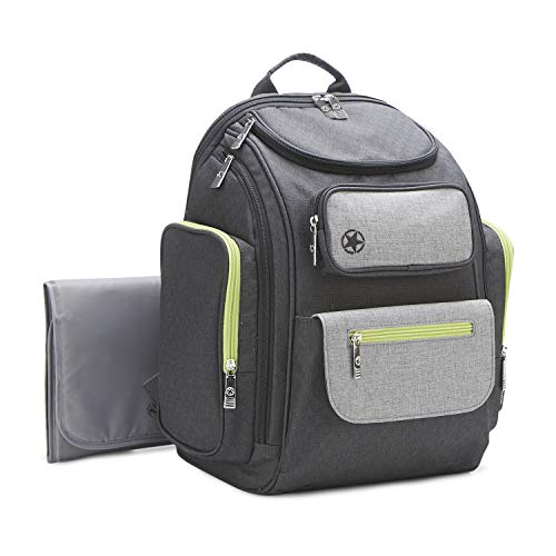 Jeep Adventurers Backpack Diaper Bag, Grey/lime