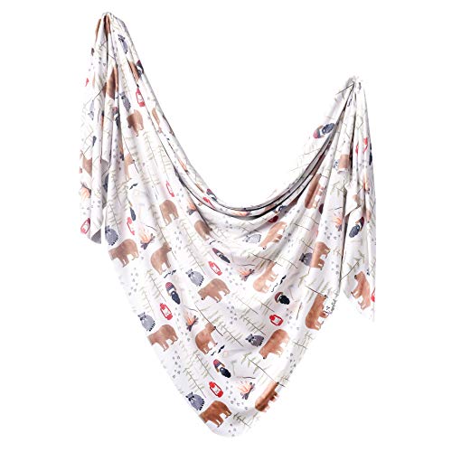Copper Pearl Large Premium Knit Baby Swaddle Receiving Blanket "Lumberjack" X002DGNZON