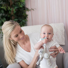 Dr. Brown's Baby Lovey Pacifier & Teether Holder, Sloth with Grey HappyPaci, 100% Silicone, 0-6m