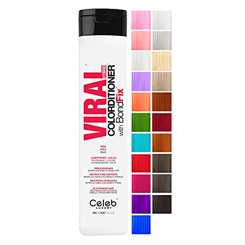 Celeb Luxury Intense Color Depositing Colorditioner Conditioner + Bondfix Bond Rebuilder, Vegan, Sustainably Sourced Plant-Based, Semi-Permanent, Viral and Gem Lites Colorditioners