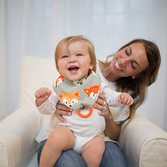 Dr. Brown’s Bandana Bib with Snap-on Teether, 2 Pack, Fox/Stripes