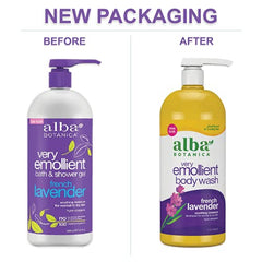 alba Bontanica Very Emollient Bath & Shower Gel, French Lavender, 907g