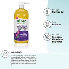 alba Bontanica Very Emollient Bath & Shower Gel, French Lavender, 907g