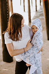 Copper Pearl Premium Knit Hooded Bath Towel with Terry Cloth Interior"Alta"