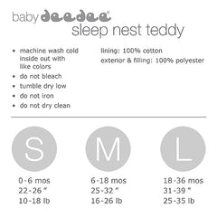 baby deedee Sleep Nest Teddy Baby Sleeping Bag, Oatmeal Navy, Small (0-6 Month)