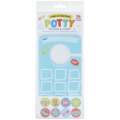 C.R. Gibson BTDK-24938 Super Hero Stickers and Hanging Door Knob Reward Chart Potty Training Tool for Boys, 3.5" W x 15.4" H, Multicolor, 36 Stickers