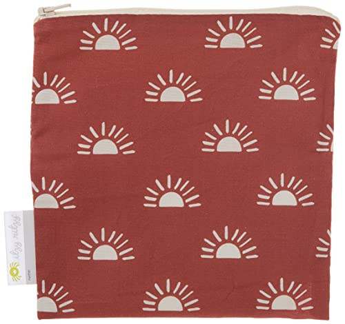 Itzy Ritzy Reusable Snack Bag – 7” x 7” BPA-Free Snack Bag is Food Safe, Washable and Ideal for Storing Snacks, Pacifiers, Electronics and Makeup in a Diaper Bag, Purse or Travel Bag, Terracotta Sunrise